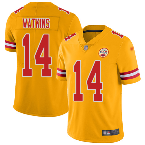 Men Kansas City Chiefs #14 Watkins Sammy Limited Gold Inverted Legend Football Nike NFL Jersey->kansas city chiefs->NFL Jersey